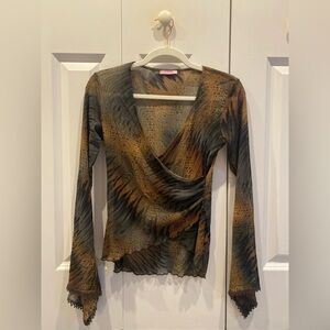 BACKSTAGE Sheer Wrap Top